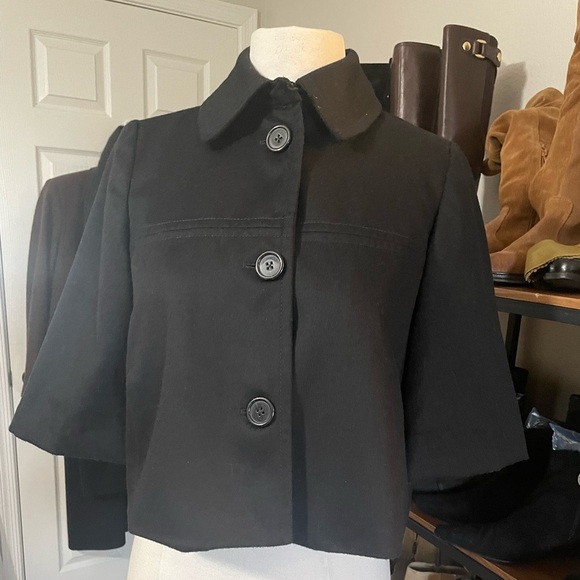 Vintage Cropped Gap wool blend 3/4 sleeve lightweight coat with pockets. - Picture 1 of 12